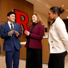 Rutgers Eagleton Institute of Politics Director Elizabeth Matto, center, with students